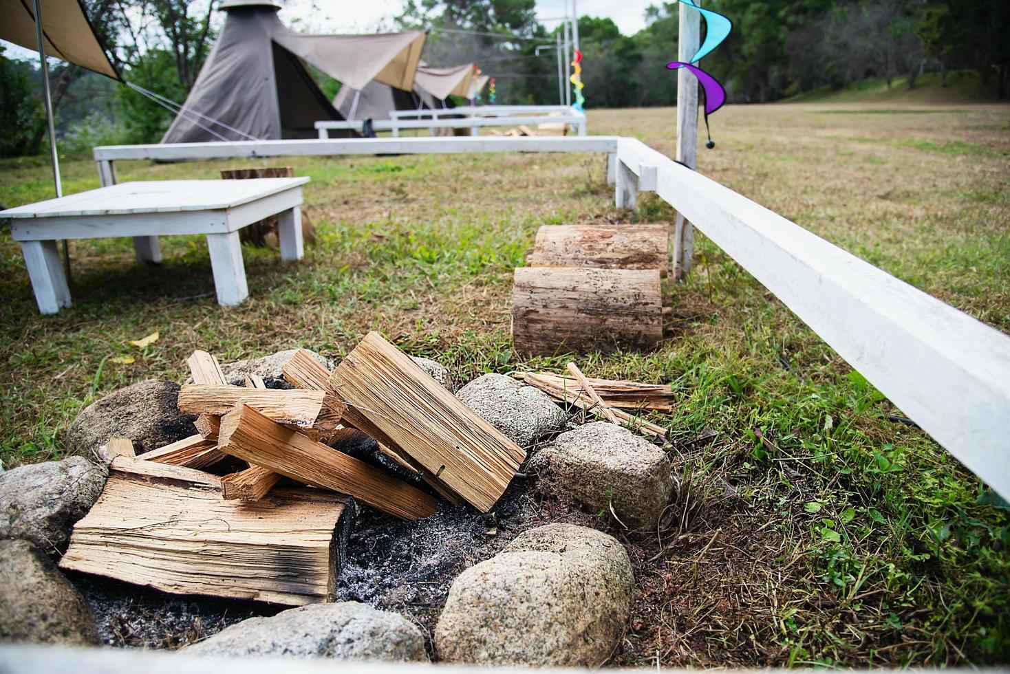 Camping site in local hilly nature area, Chiang Mai Thailand photo