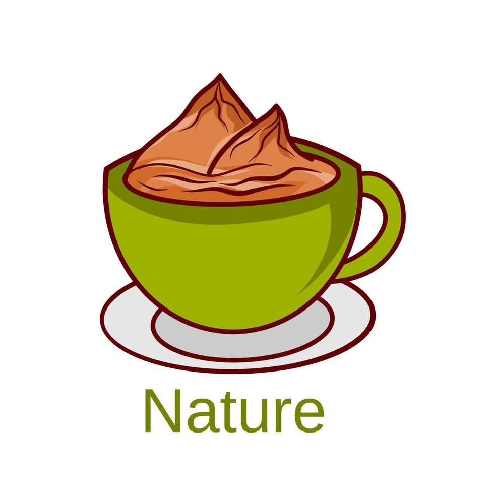 illustration vector of mountain in cup,perfect for print,etc.