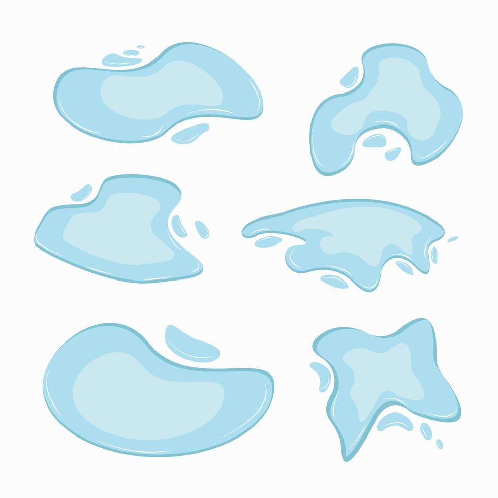 set of autumn puddles with splashes vector