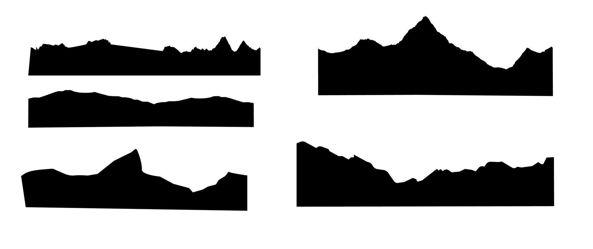 Mountains silhouettes on the white background.190722 vector