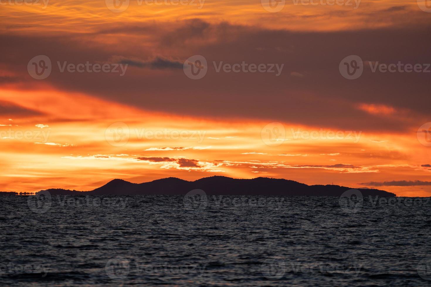 Amazing Twilight Sea and beach on Munnok Island, Thailand. photo