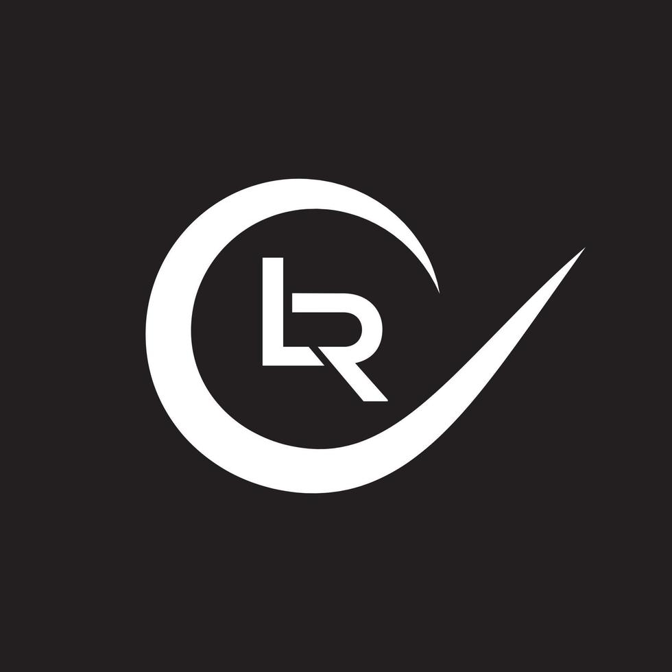 elemento de marca gráfico vectorial de plantilla de diseño de logotipo lr vector