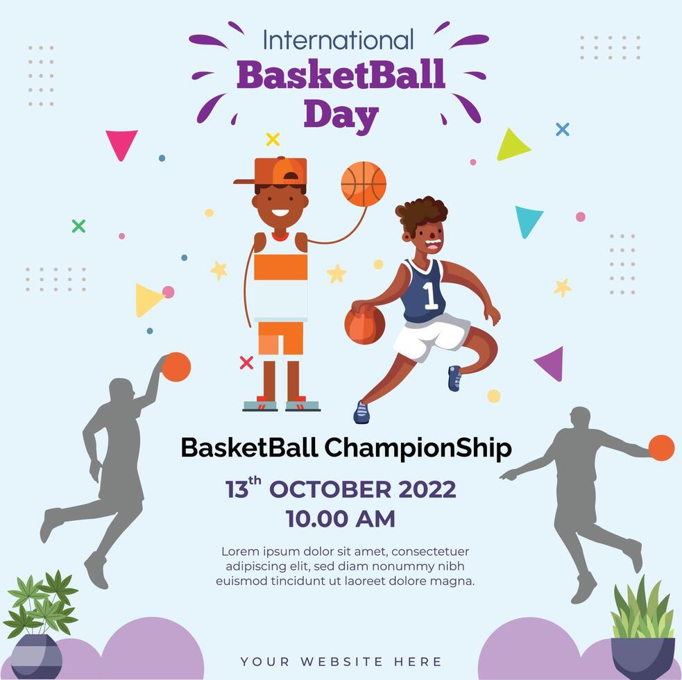 International Basketball Day tournament championship template design