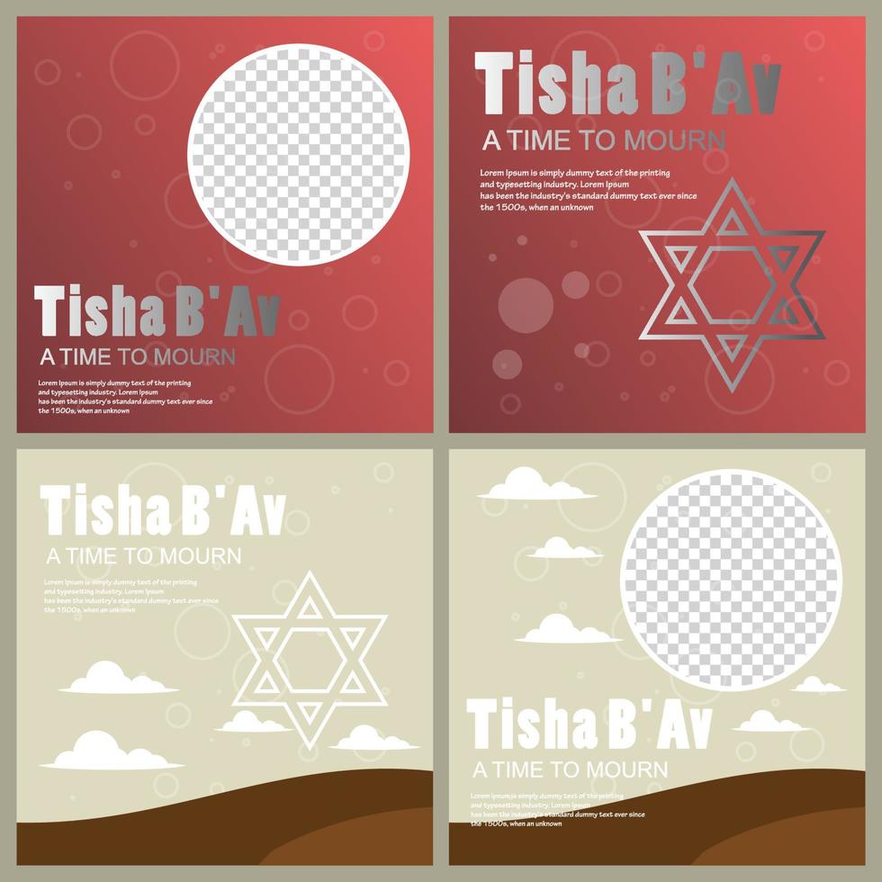 feliz tisha b'av un tiempo para llorar vector