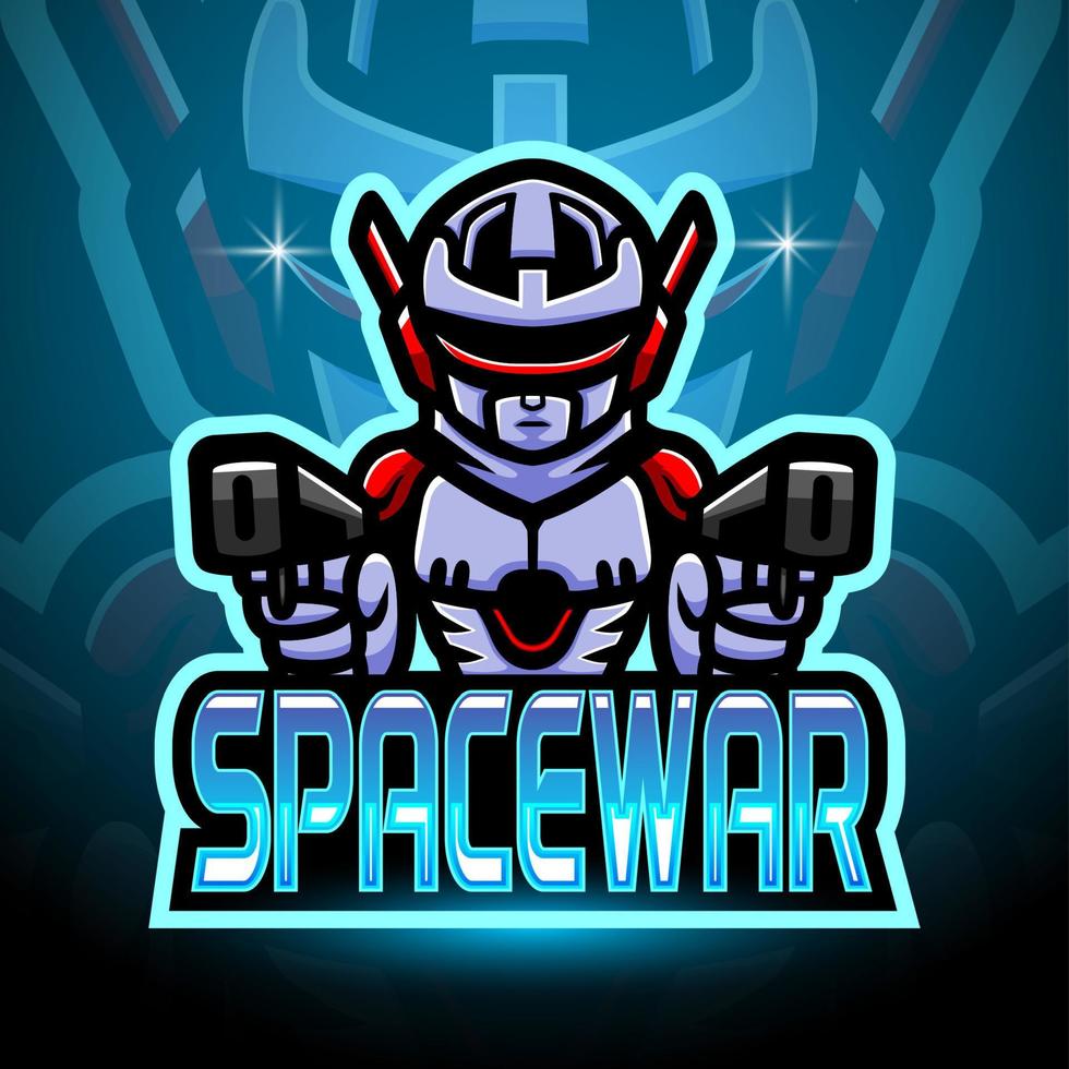 logotipo de la mascota de space war esport vector