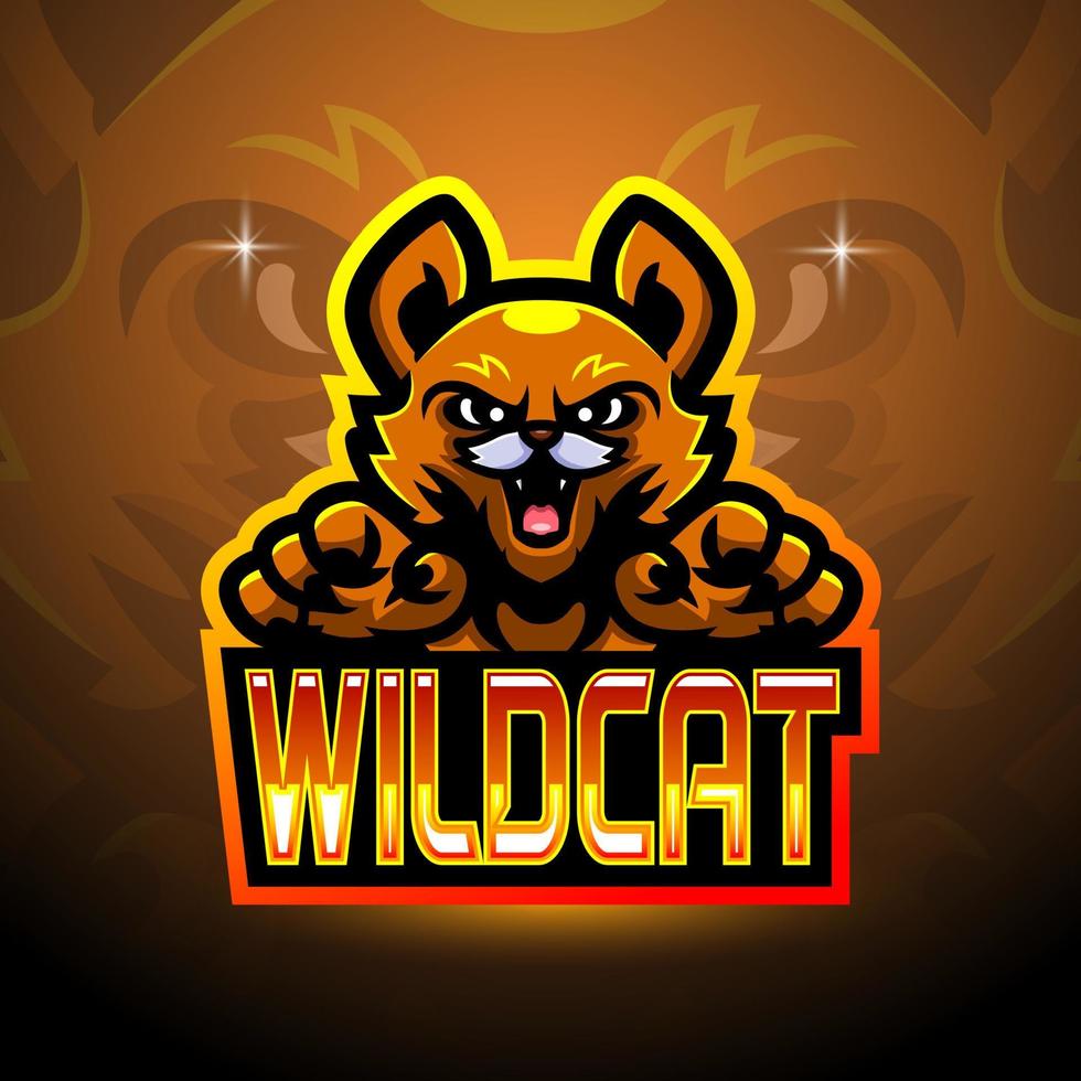 Wildcat esport logo mascot design vector