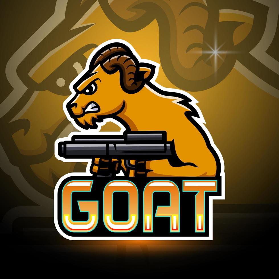 diseño de logotipo de esport de mascota de cabra vector
