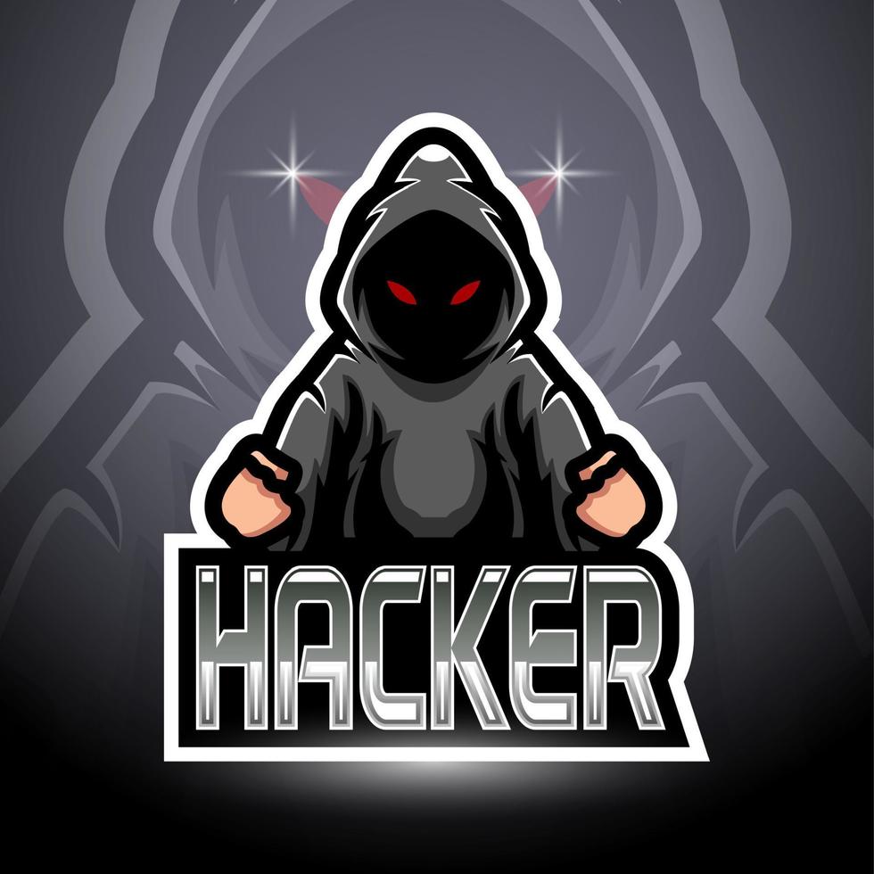 diseño de mascota de logotipo hacker esport vector