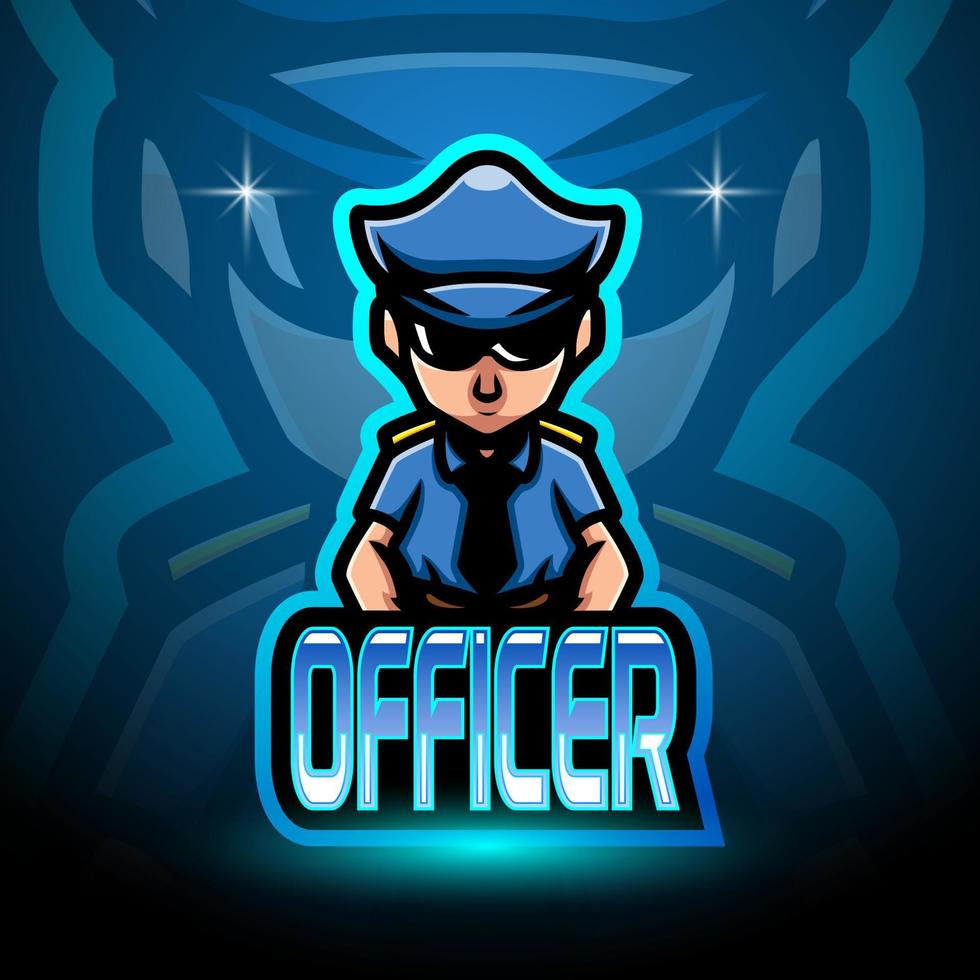 Officer esport logo mascot design vector