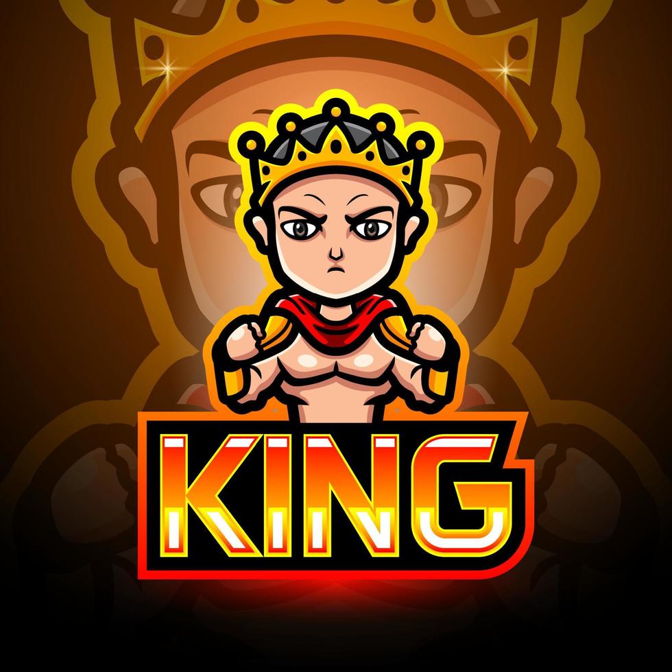 el diseño de la mascota del logotipo de king esport vector