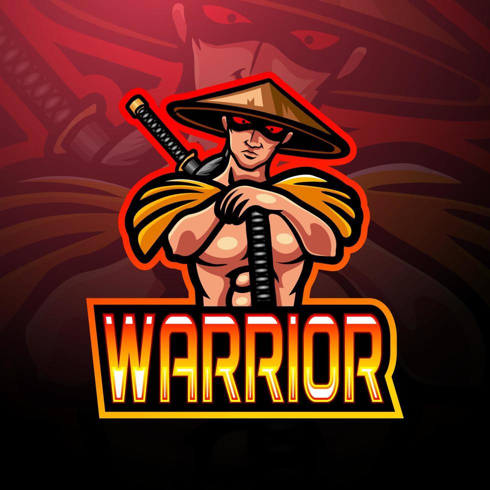 Warrior esport logo mascot design vector