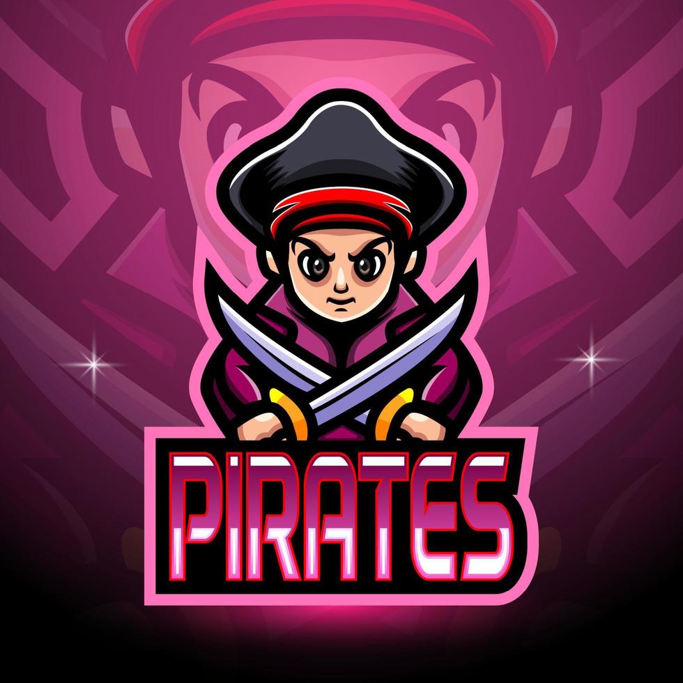 Pirates mascot sport esport logo design vector