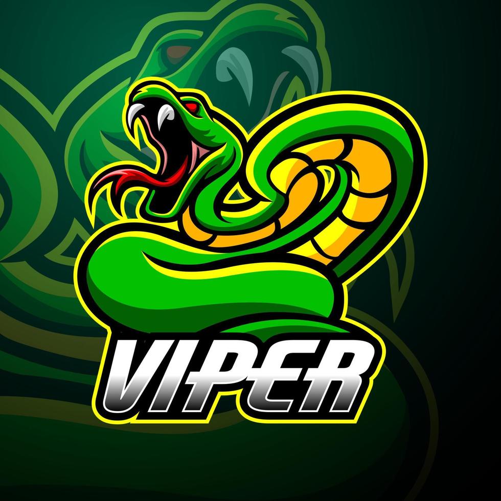 diseño de logotipo de deporte de mascota de víbora vector