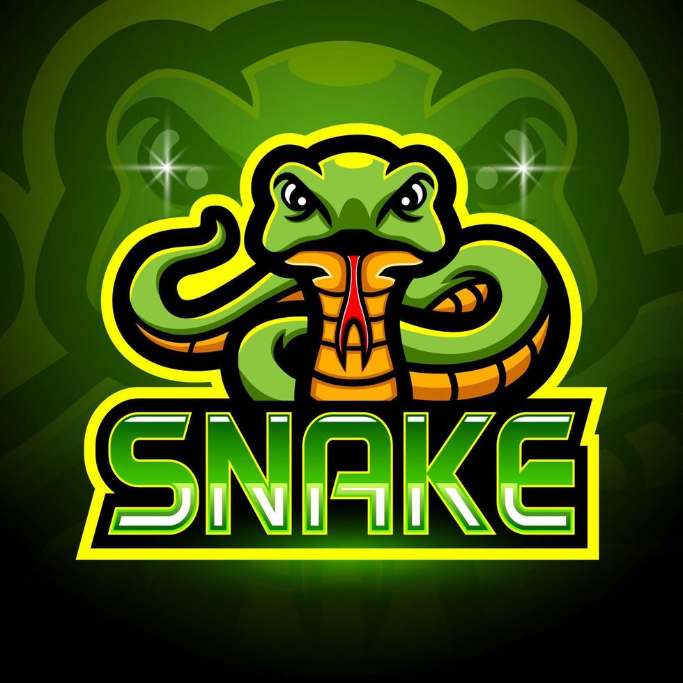 Snake esport logo mascot design vector