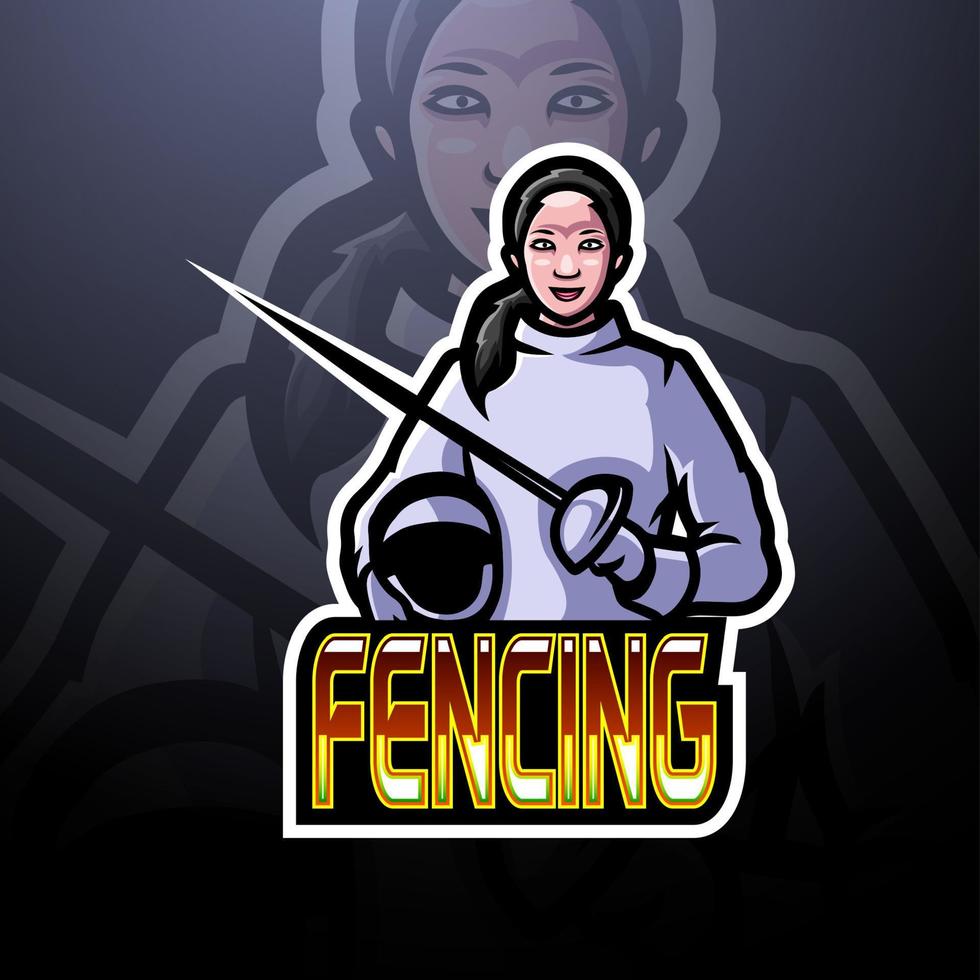 Fencer esport logo mascot design vector