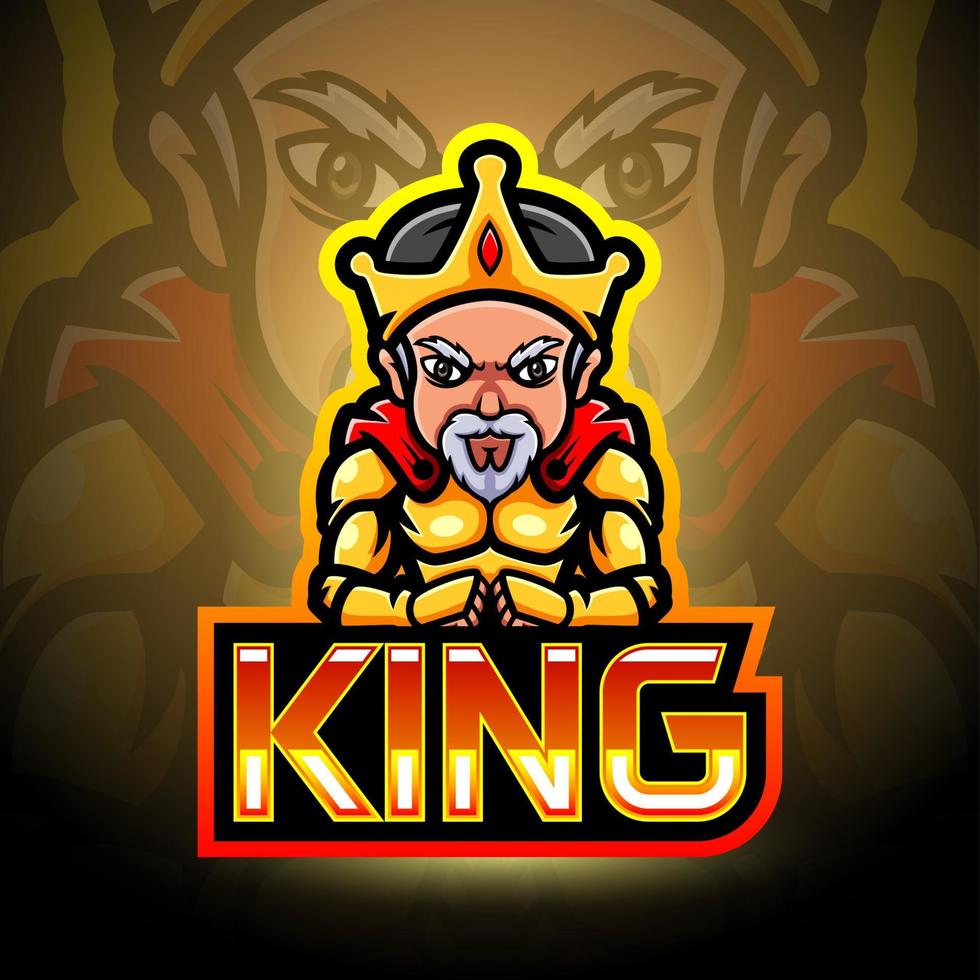 el diseño de la mascota del logotipo de king esport vector