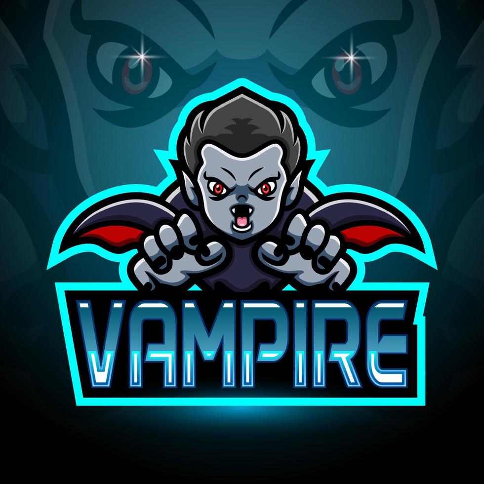 Vampire esport logo mascot design vector