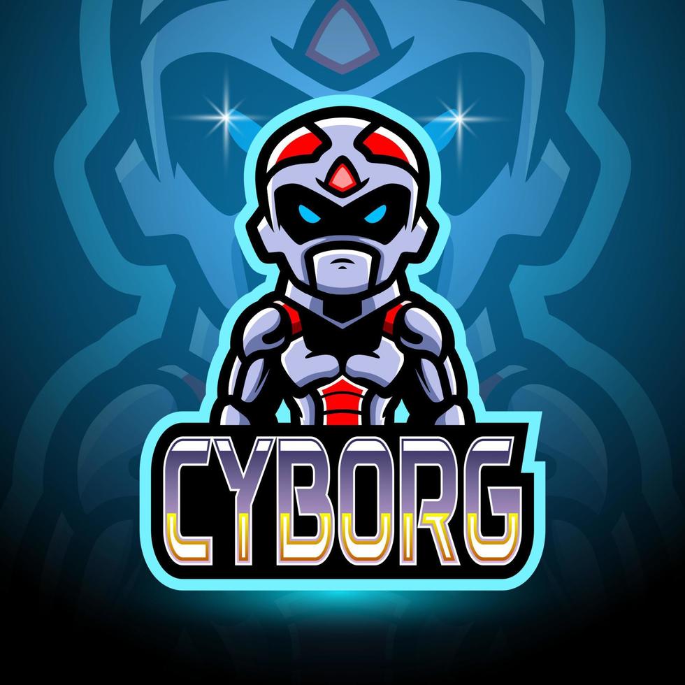 Cyborg esport logo mascot design vector