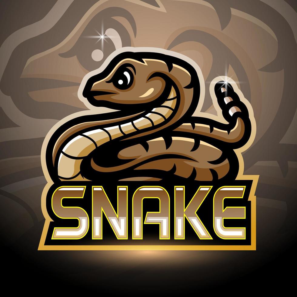 Snake esport logo mascot design vector