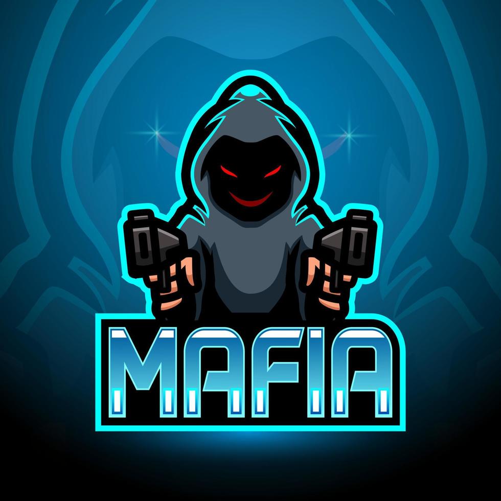 diseño de la mascota del logotipo de mafia esport vector