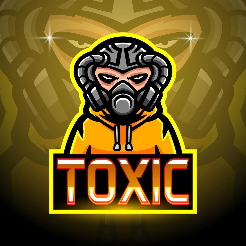 Toxic guy mascot sport esport logo design vector