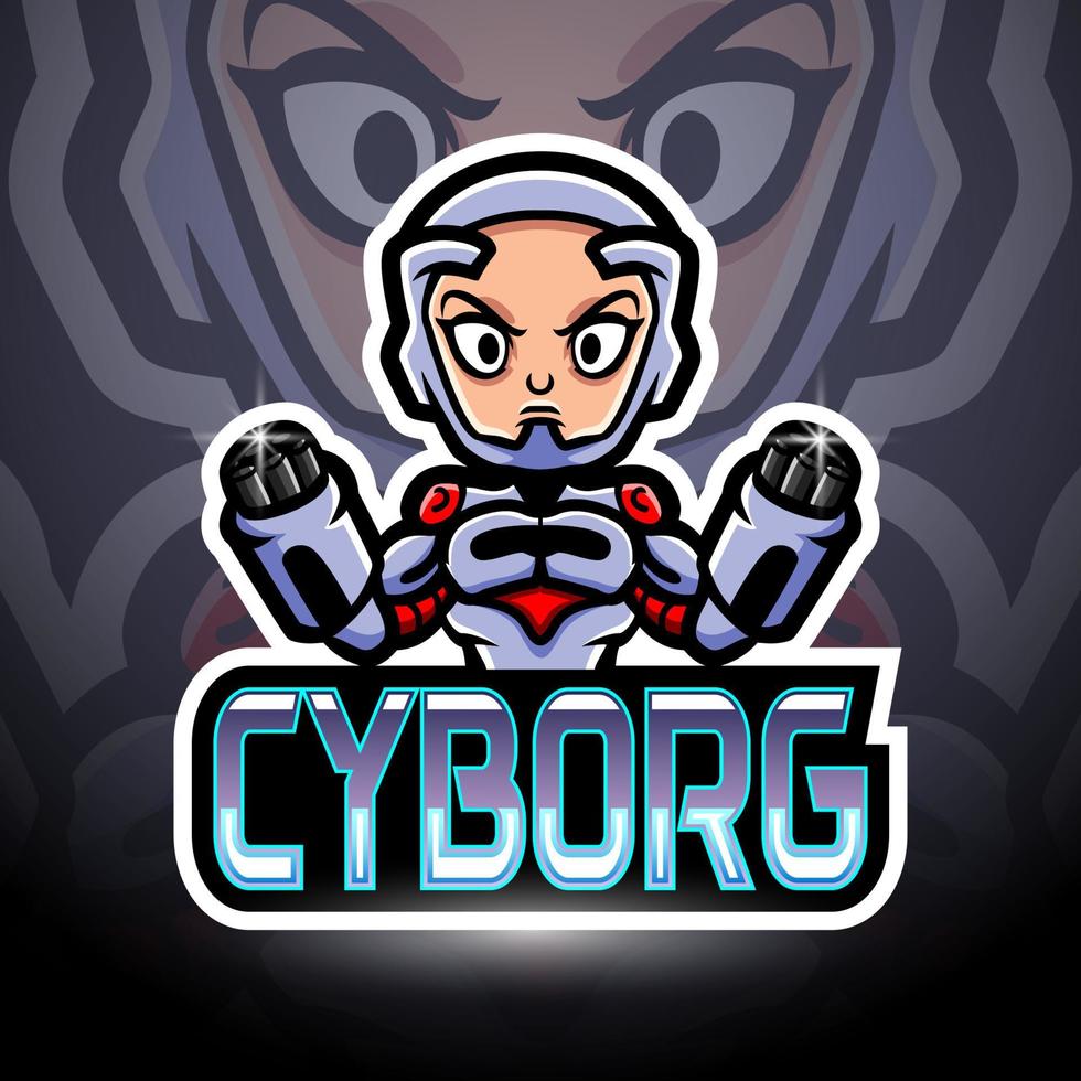 Cyborg esport logo mascot design vector