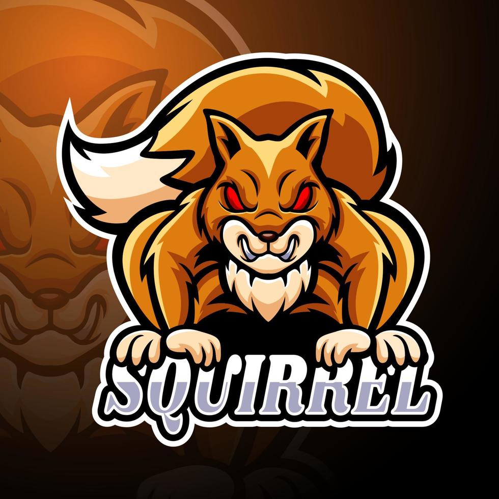 Squirrel esport logo mascot design vector