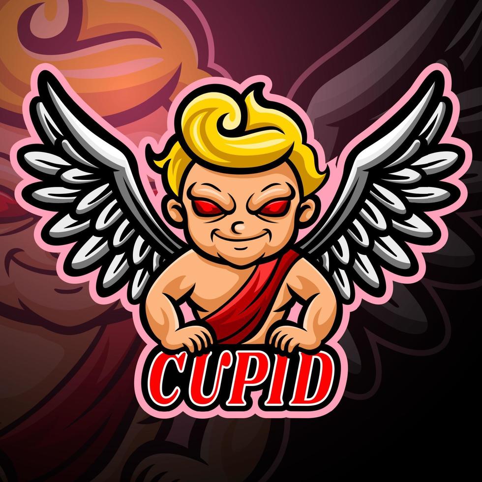 Cupid mascot sport esport logo design vector
