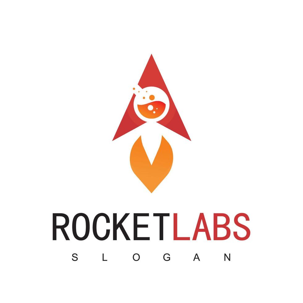 plantilla de diseño de logotipo de laboratorios de cohetes vector