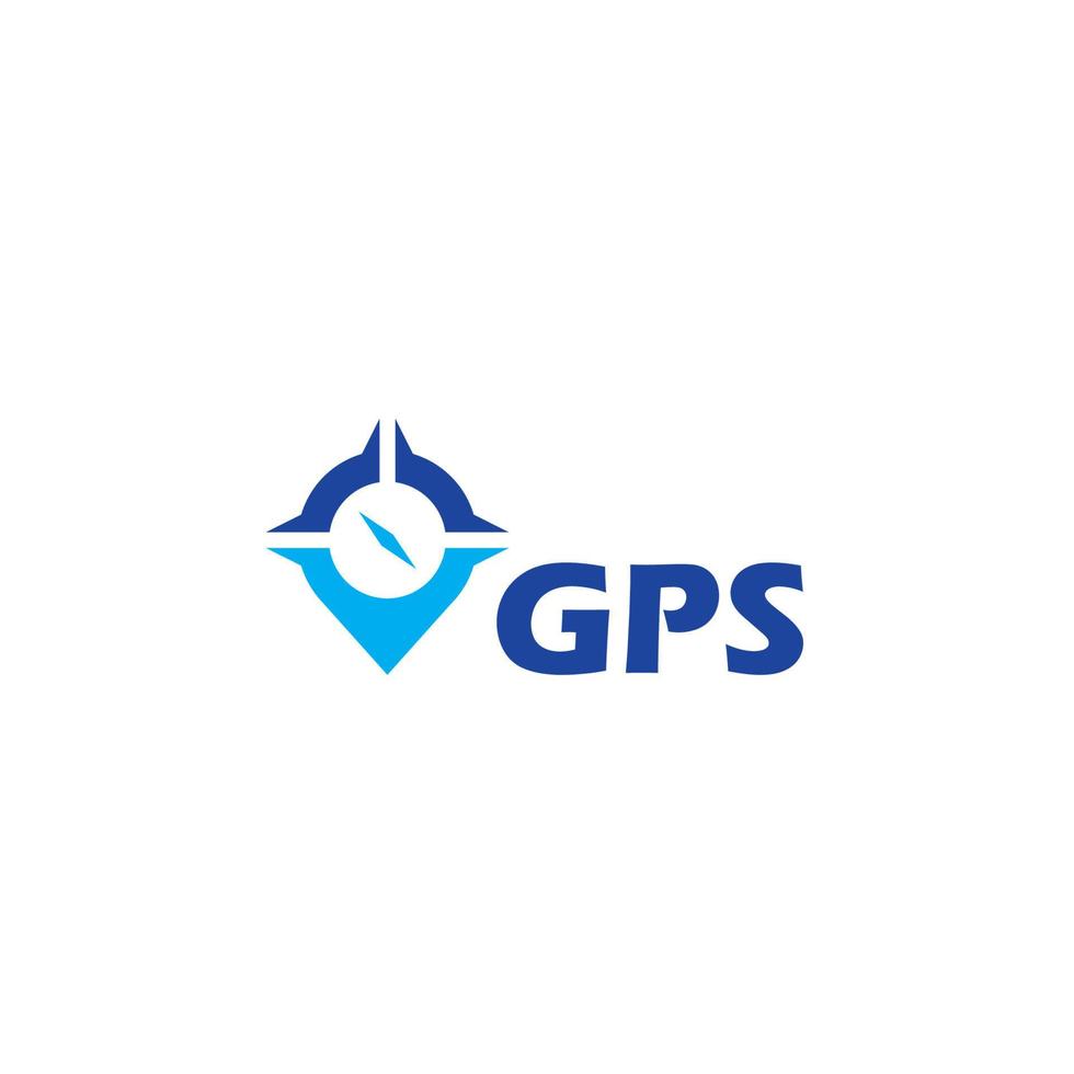 logotipo de punto gps, navegación y diseño de iconos de brújula vector