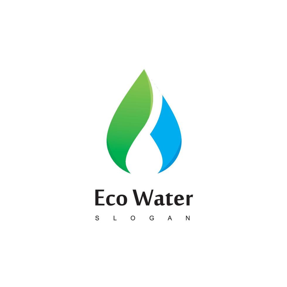 plantilla de logotipo de agua ecológica vector