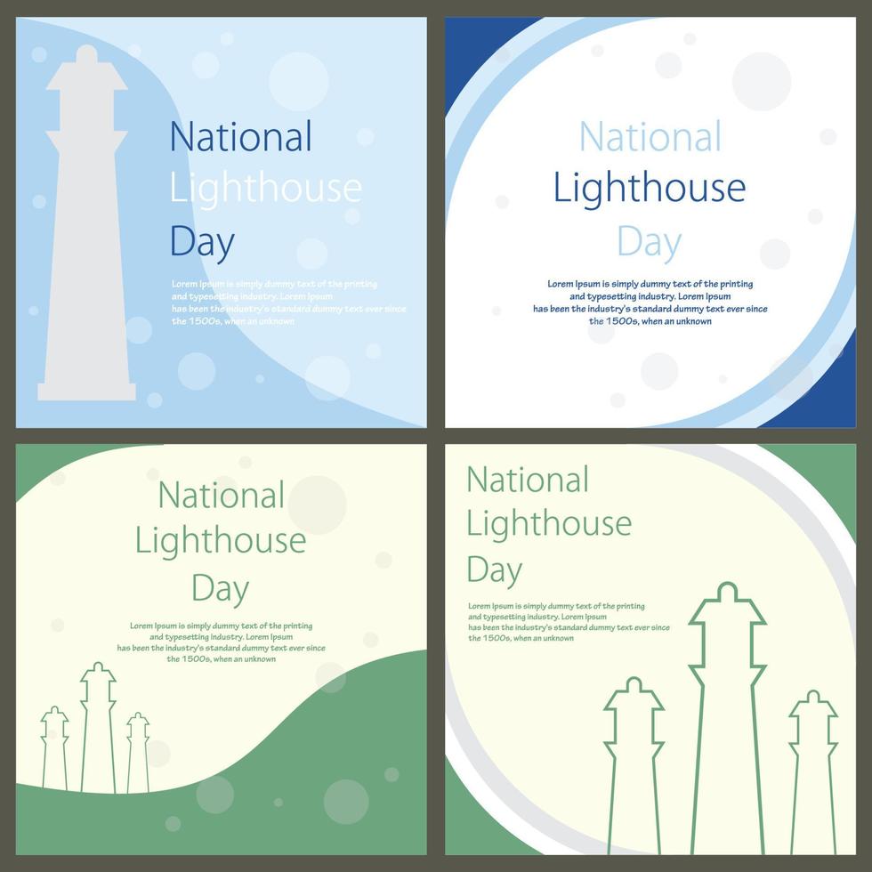 national lighthouse day vector