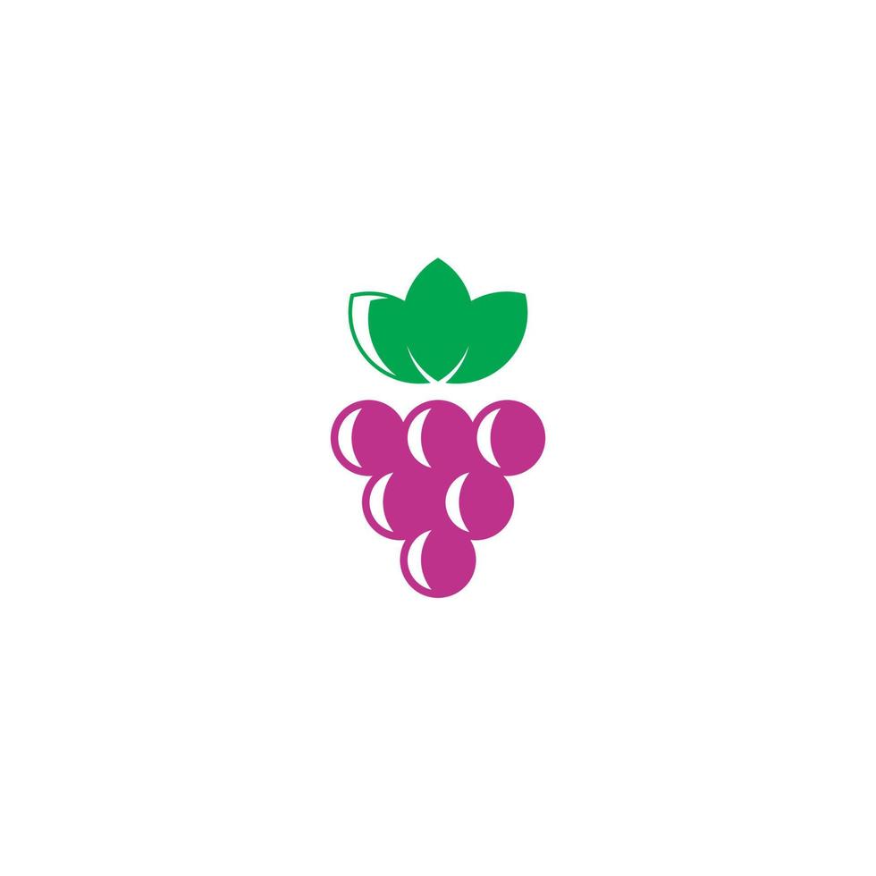 plantilla de logotipo de fruta de uva vector