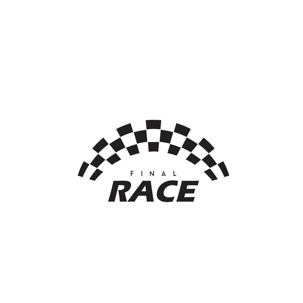 simple design race flag logo template, Race flag Icon vector