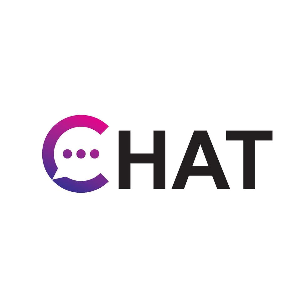 Chat Logo With C Initial vector