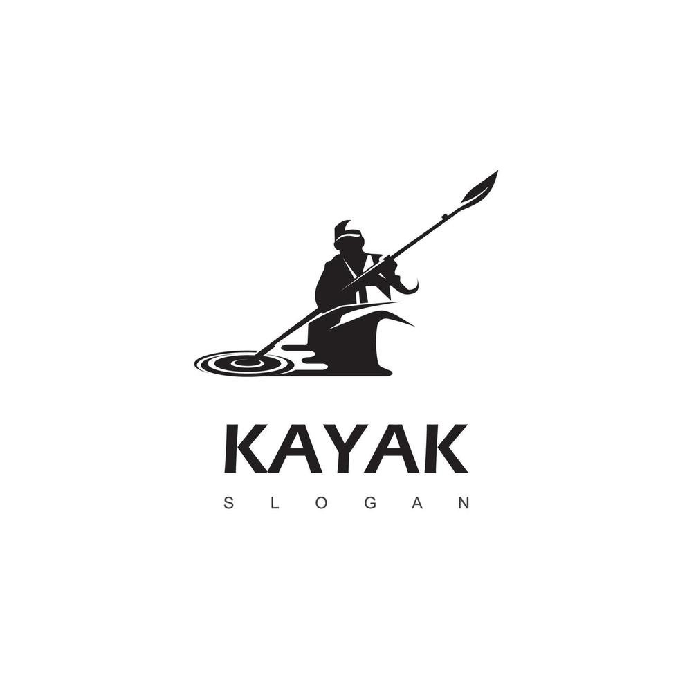 deporte acuático, plantilla de diseño de logotipo de kayak vector