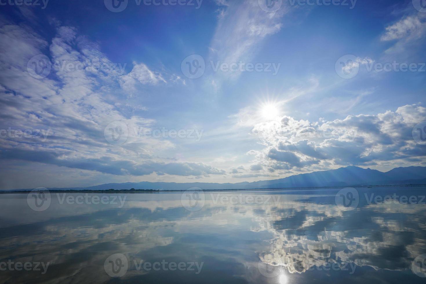 wonderful reflexion mirror between sky, cloud, sunshine and sea, representative like paradise or heaven on eath., Thailand. photo