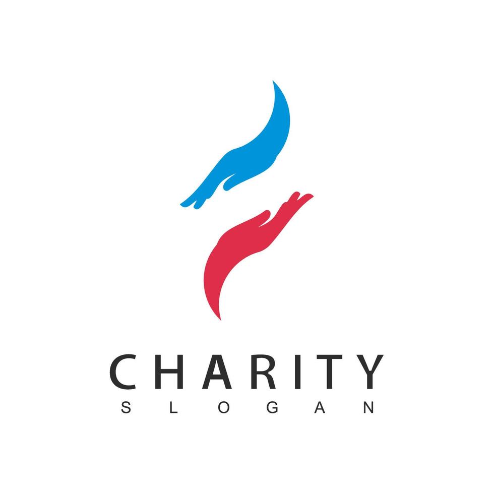 Charity Logo With Helping Hand Symbol vector