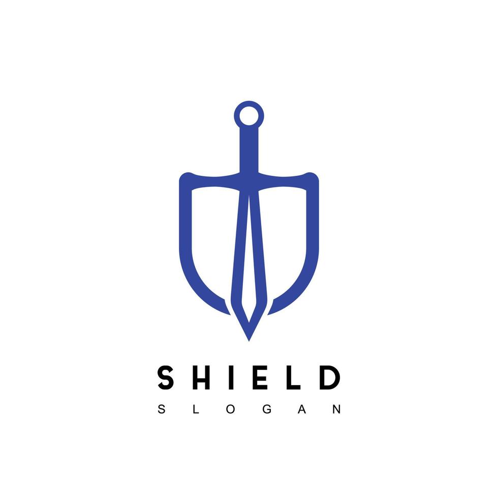 Sword And Shield Logo, Secure Icon Design Illustration vector