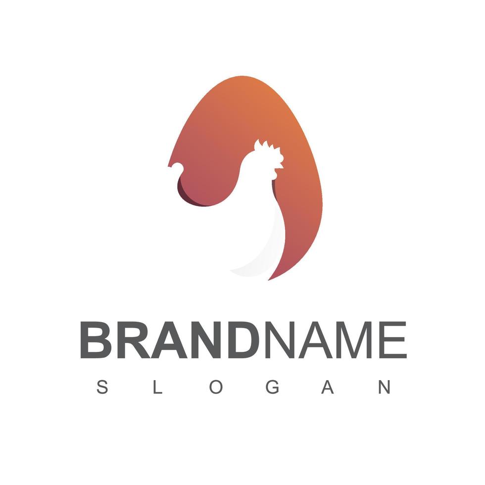 Poultry Logo, Animal Farm Company Icon With Hen Symbol vector