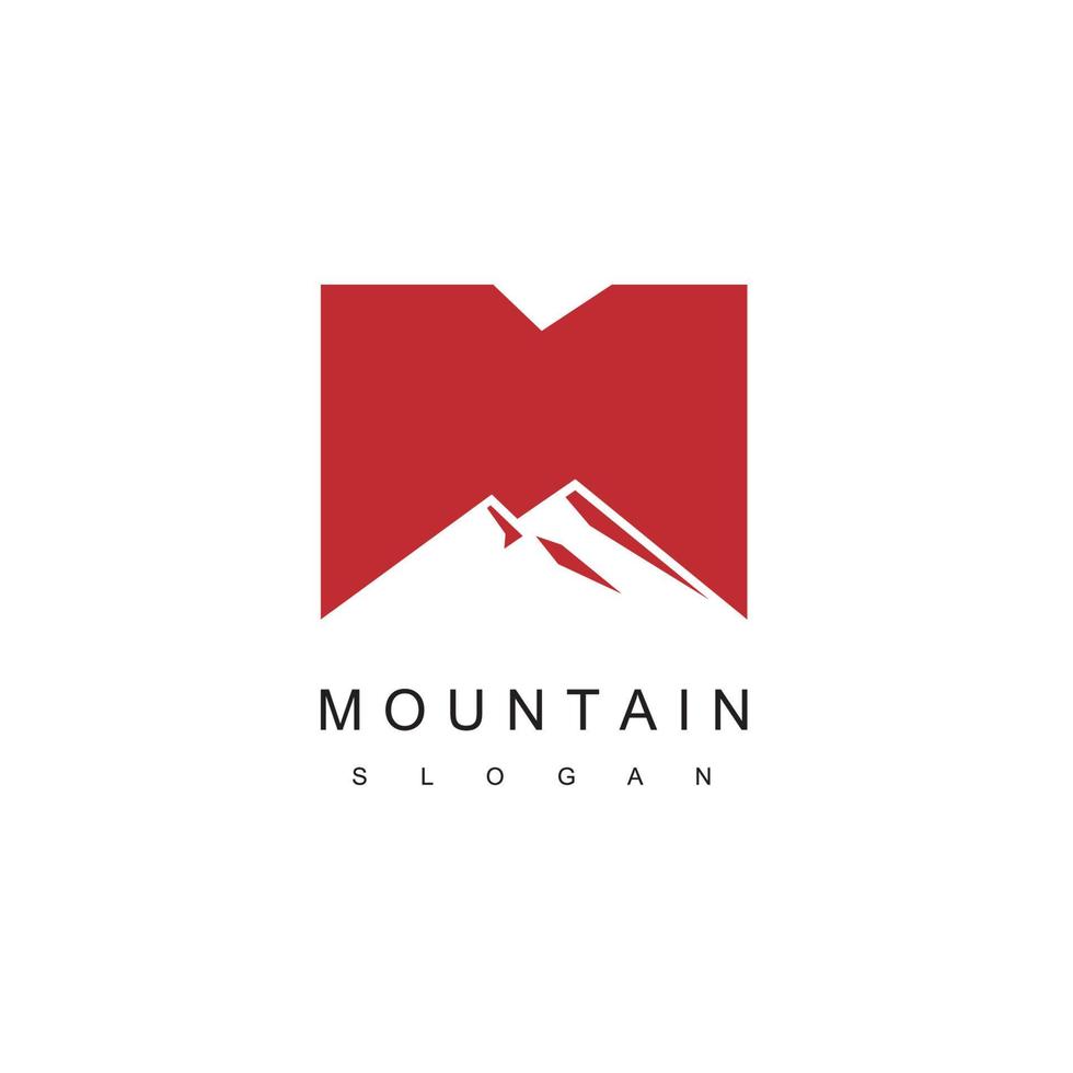 Letter M, Mountain Logo Design Template vector