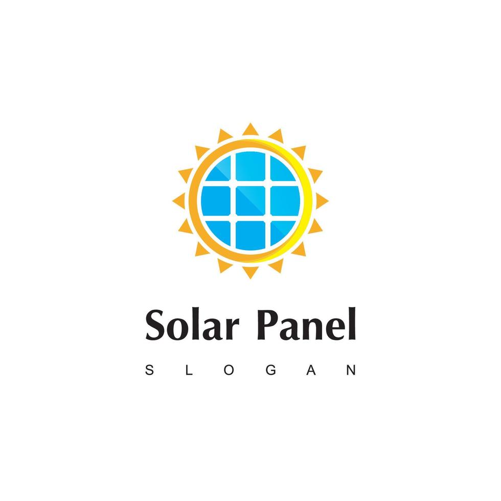 Solar Cell Logo, Green Energy Symbol vector