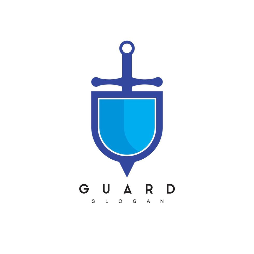 Sword And Shield Logo, Secure Icon Design Illustration vector