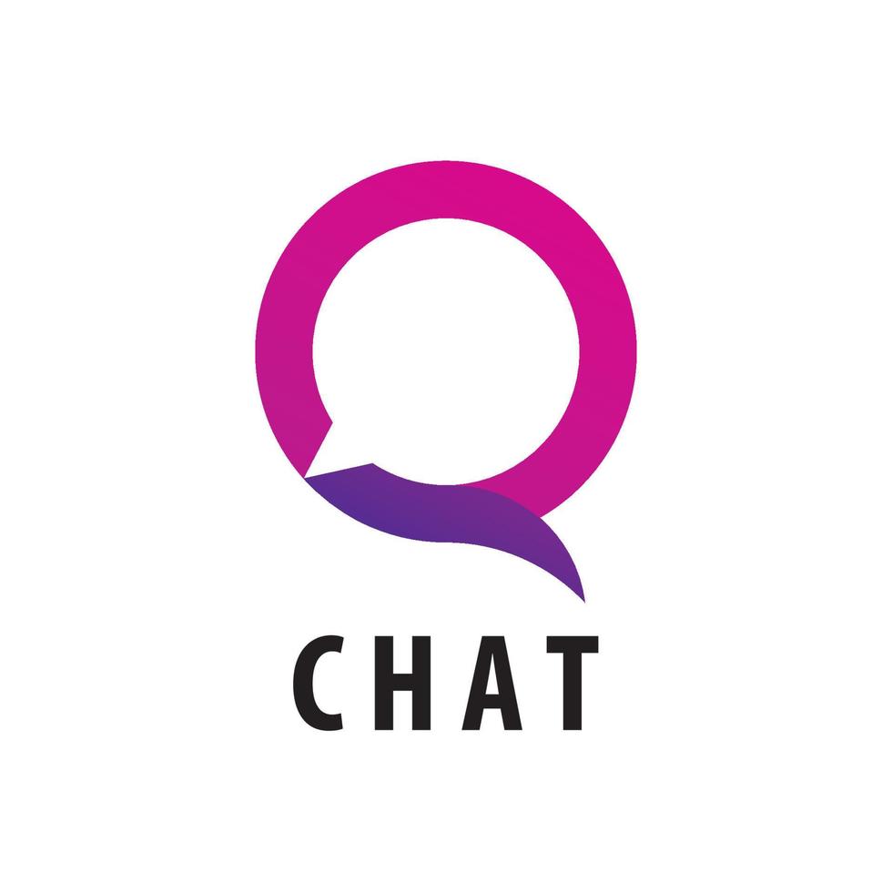 Chat Logo With Q Initial vector