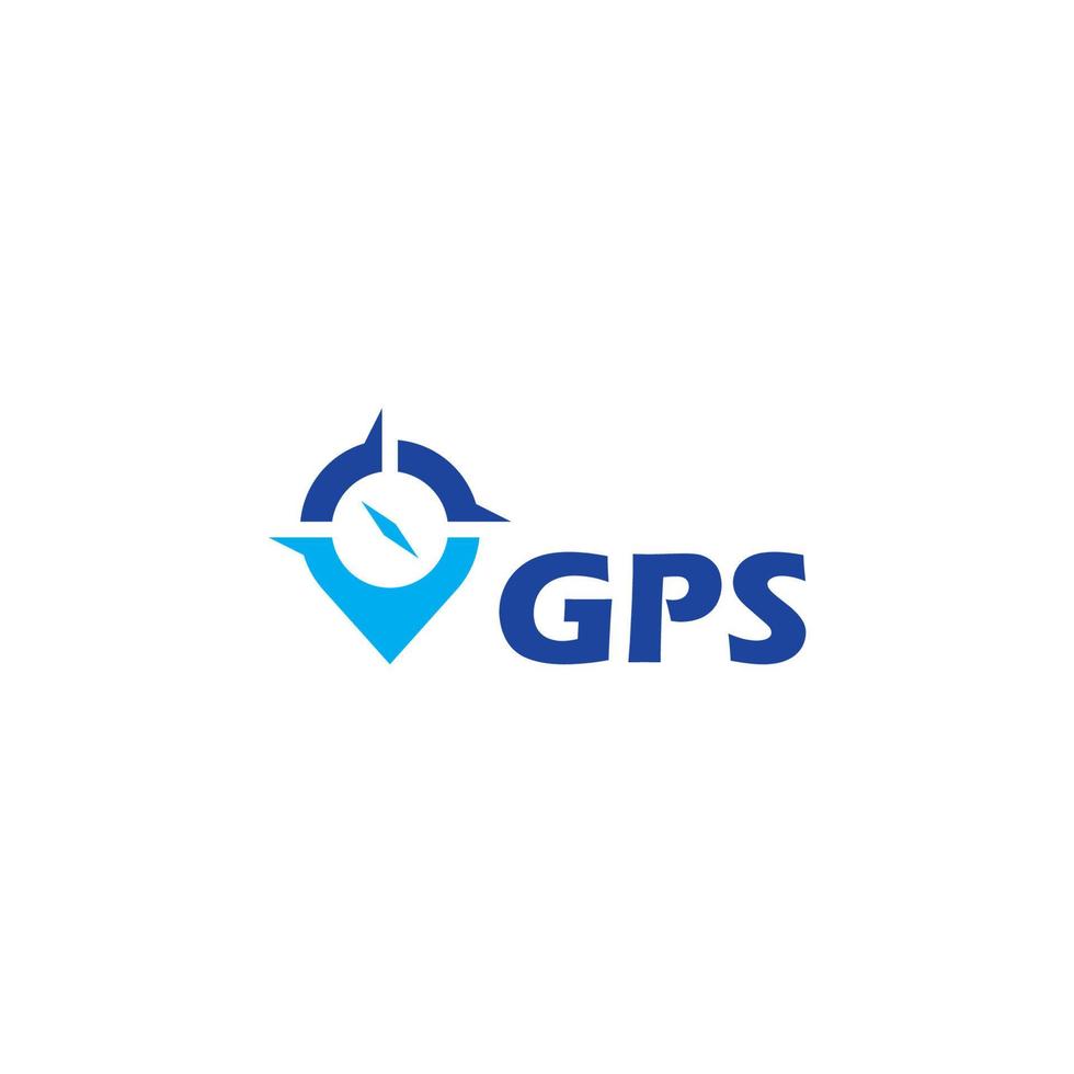 logotipo de punto gps, navegación y diseño de iconos de brújula vector