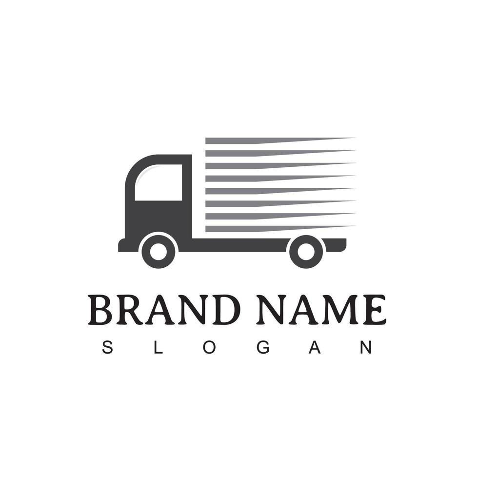 logotipo de logística y expedición, ilustración de icono de camiones vector