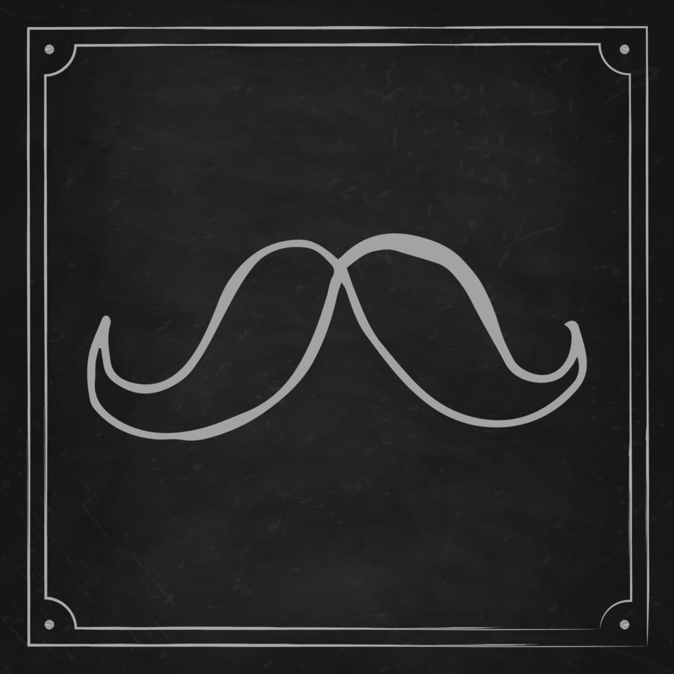 Oktoberfest 2022 - Beer Festival. Hand-drawn Doodle moustache on a black chalk board. German Traditional holiday. vector