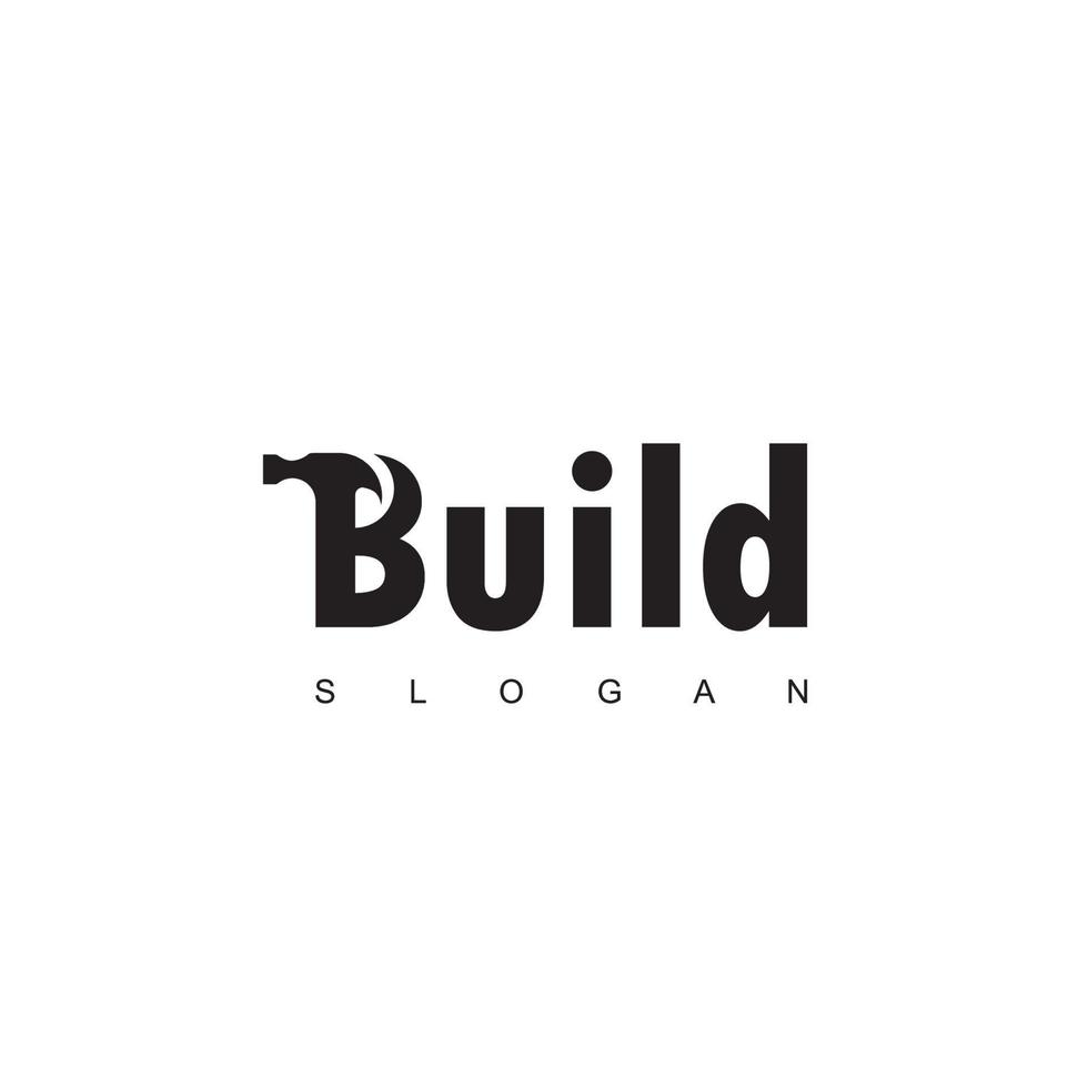 logotipo de martillo para construcción, mantenimiento y reparación de viviendas vector