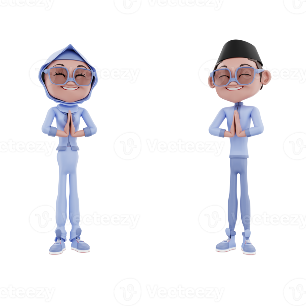 3d  ramadan characters illustration png