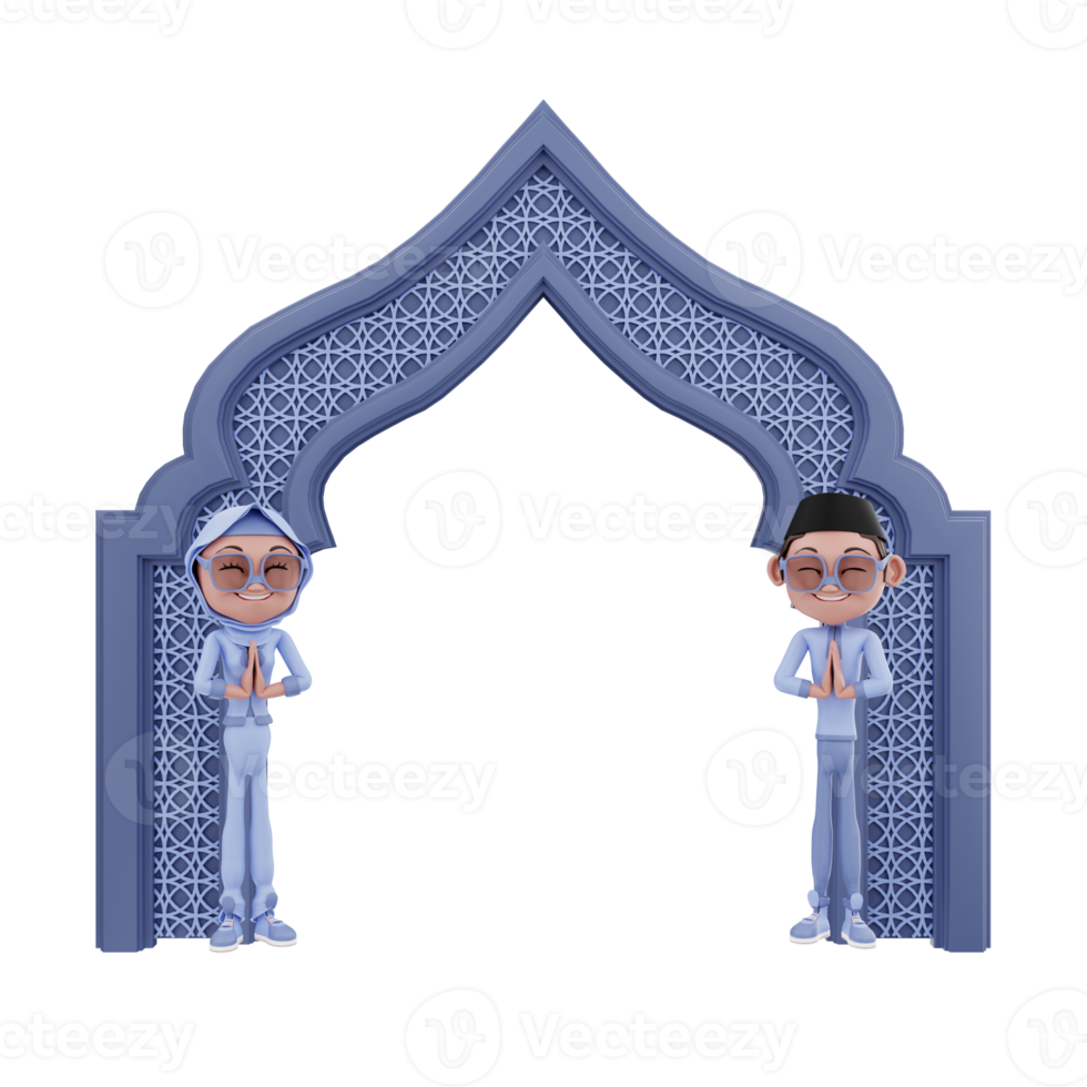 Rendering 3d dell'illustrazione del personaggio del ramadan png